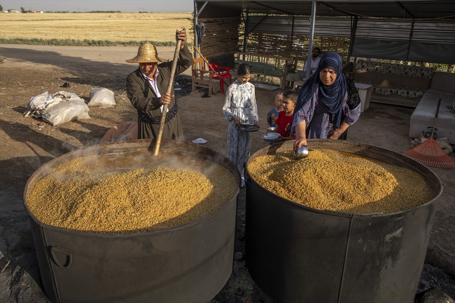 Erbil'de bulgur kaynatma geleneği