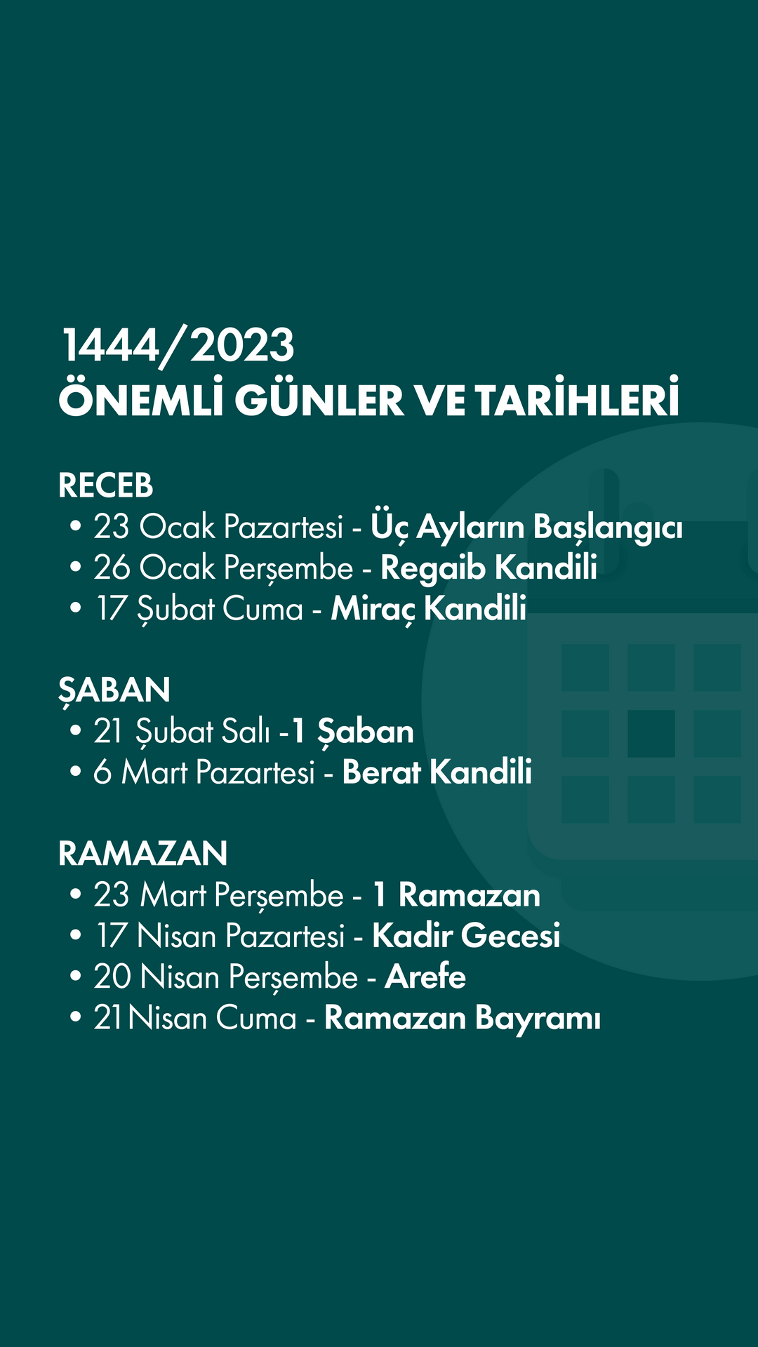 1444 Üç Aylar